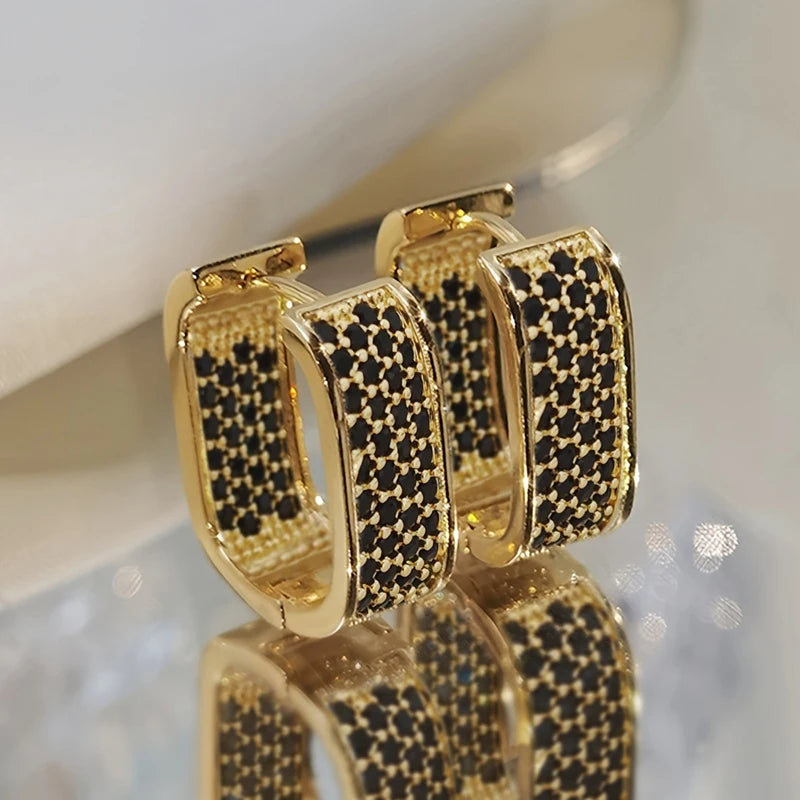 Luxury cubic zirconia encrusted hoop earrings – lightweight and elegant