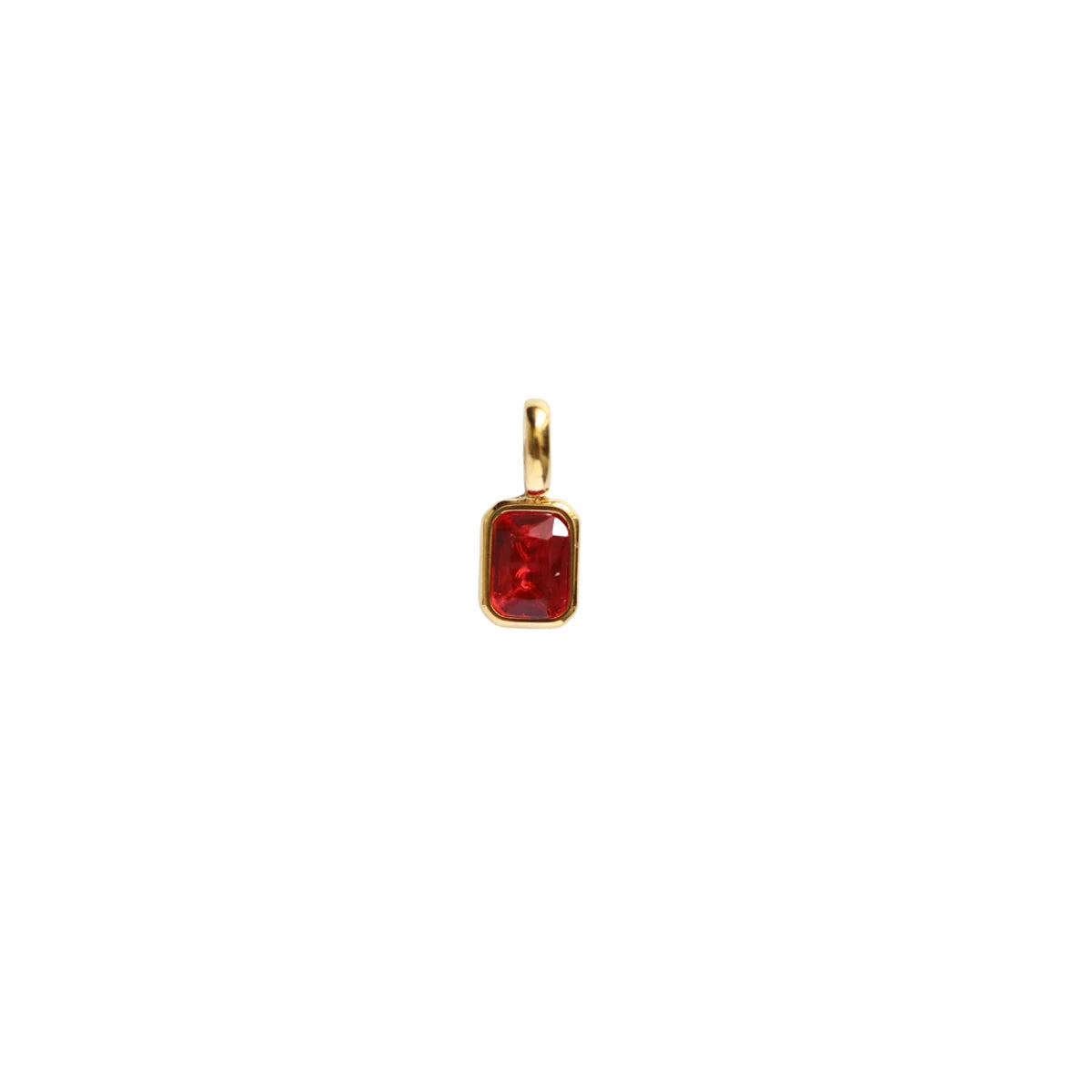 Titanium Steel Colored 12 Birthday Stone Pendant DIY Accessories Necklace Women's Square Colored Zircon Stone Pendant