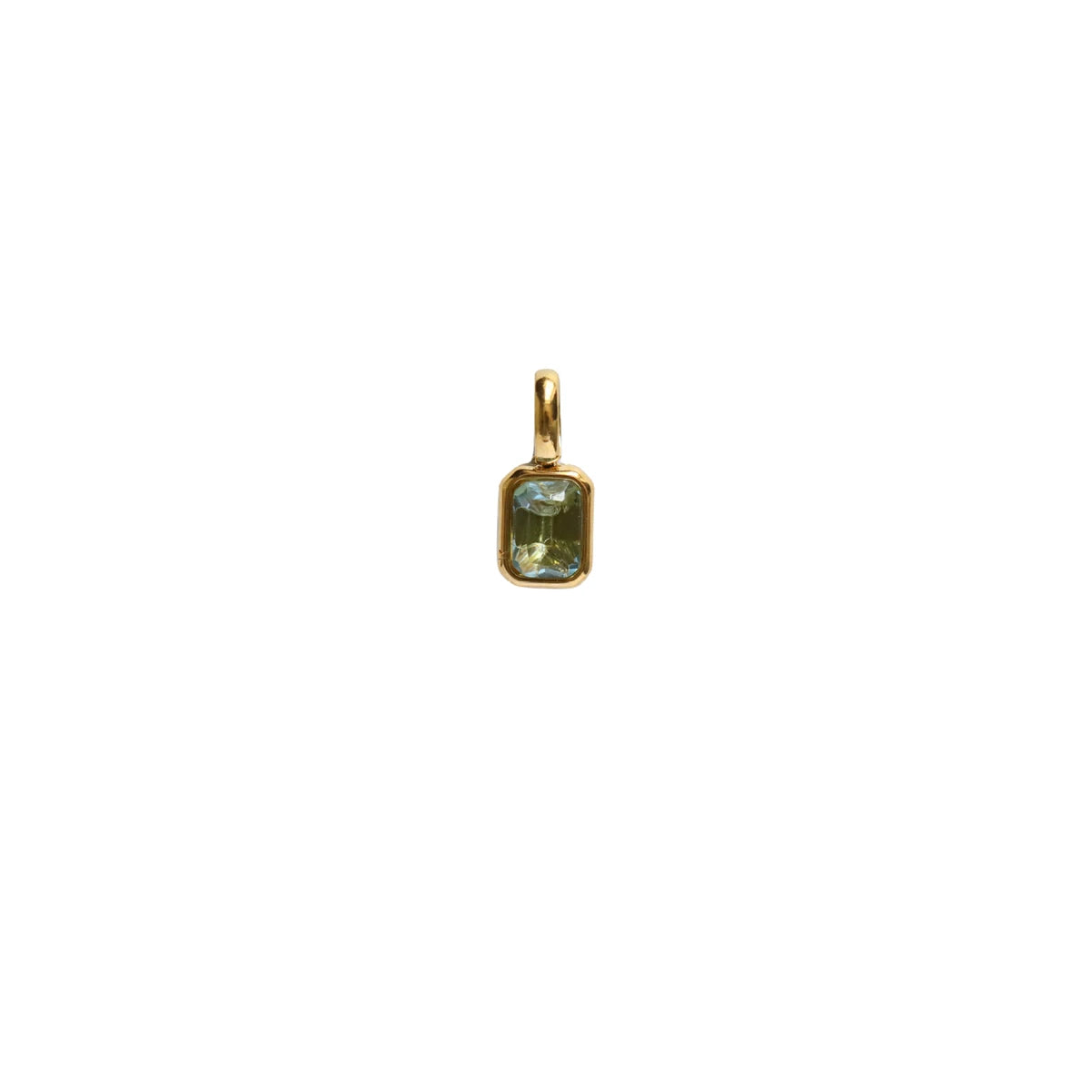 Titanium Steel Colored 12 Birthday Stone Pendant DIY Accessories Necklace Women's Square Colored Zircon Stone Pendant