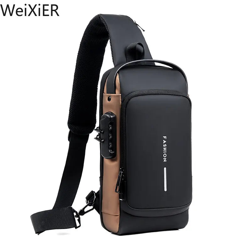 Unisex Anti-Theft USB Shoulder Sling Bag – Multifunction Crossbody Travel Pack | Secure Chest & Messenger Bag for Everyday Use