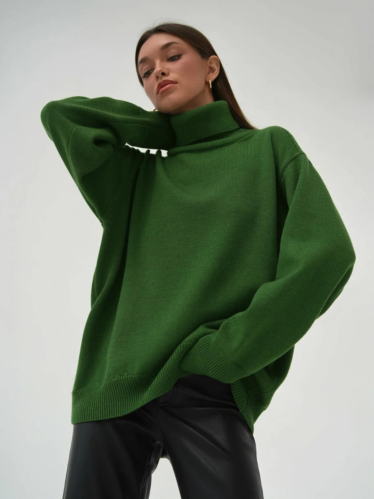 Blubelle Women’s Oversized Turtleneck Sweater – Thick Warm Knit Pullover | Chic Autumn & Winter Loose Casual Jumper