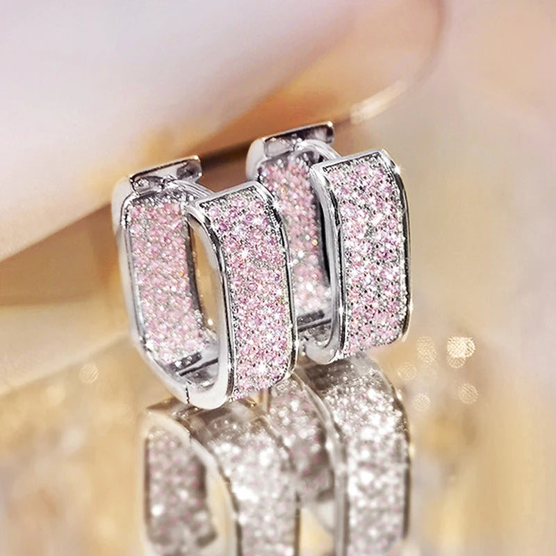 Hoop Earrings – Luxury Gold & Silver Fashion Earrings for Women/ By Huitan Bling CZ