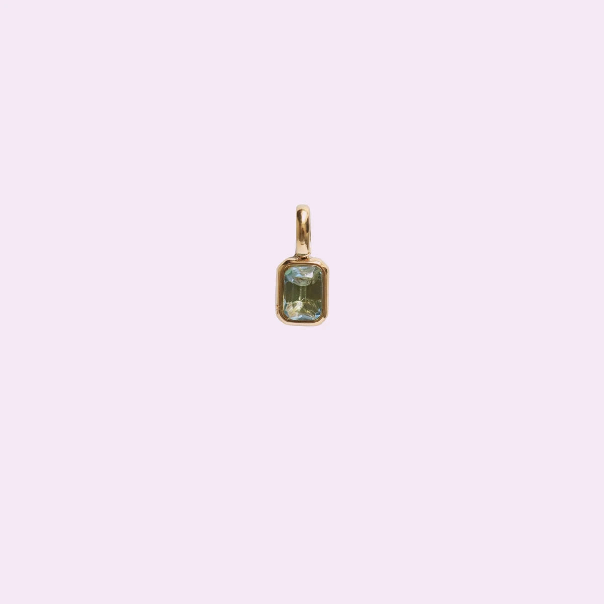 Titanium Steel Colored 12 Birthday Stone Pendant DIY Accessories Necklace Women's Square Colored Zircon Color Preservation