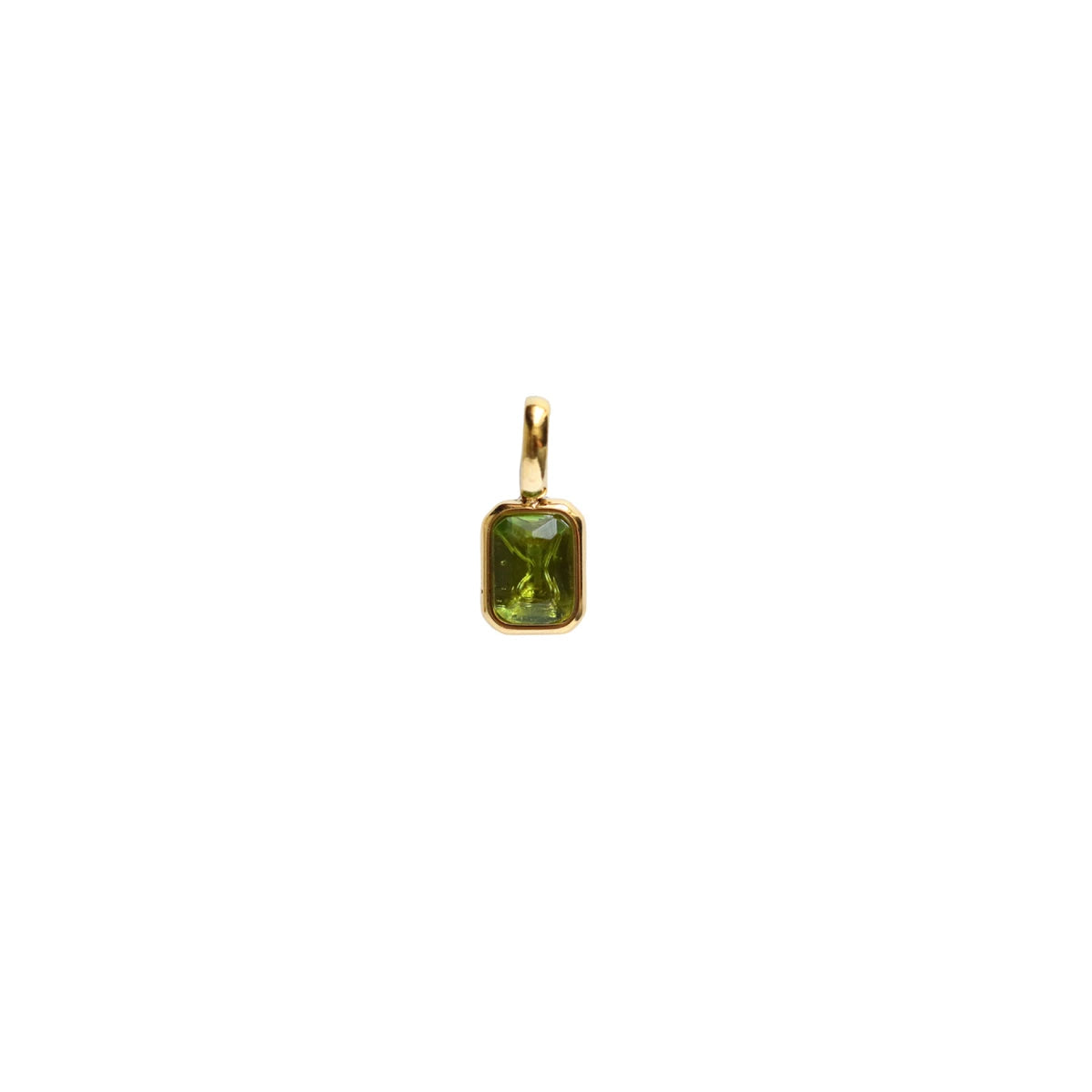 Titanium Steel Colored 12 Birthday Stone Pendant DIY Accessories Necklace Women's Square Colored Zircon Stone Pendant