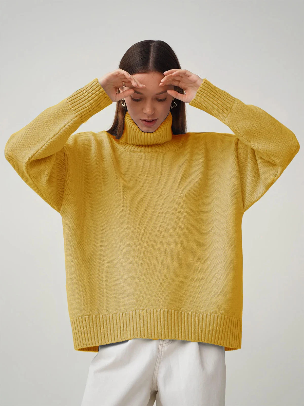 Blubelle Women’s Oversized Turtleneck Sweater – Thick Warm Knit Pullover | Chic Autumn & Winter Loose Casual Jumper