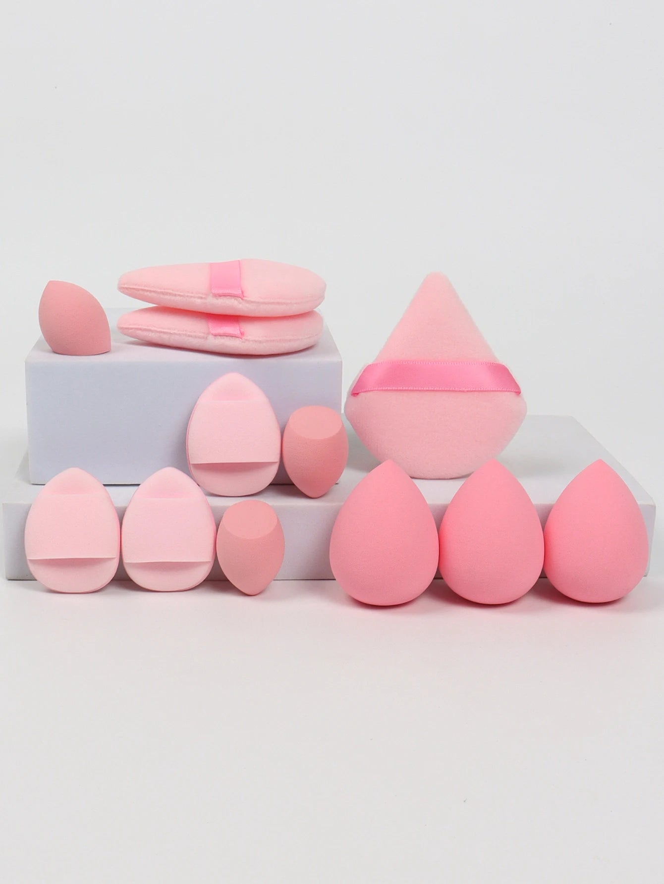 12-Piece All-Purpose Makeup Sponge Set – Loose Powder Puffs, Air Cushion Puffs & Beauty Eggs | Professional Blending Kit