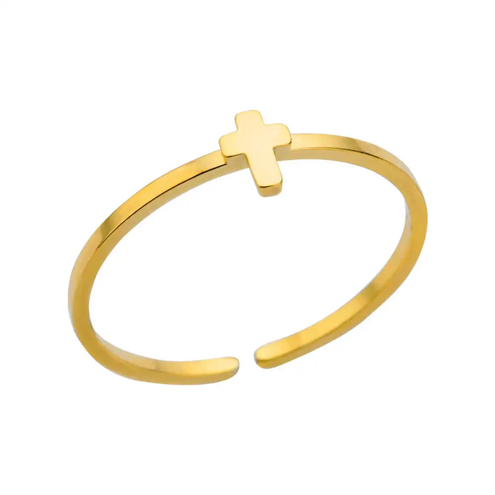 Classic Gold 316L Stainless Steel Ring for Women – Luxury, Never-Fade, Everyday Elegant Jewelry