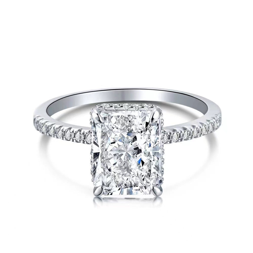 Ice Flower Cut Affordable Luxury Style Niche Advanced Design Ring For Women