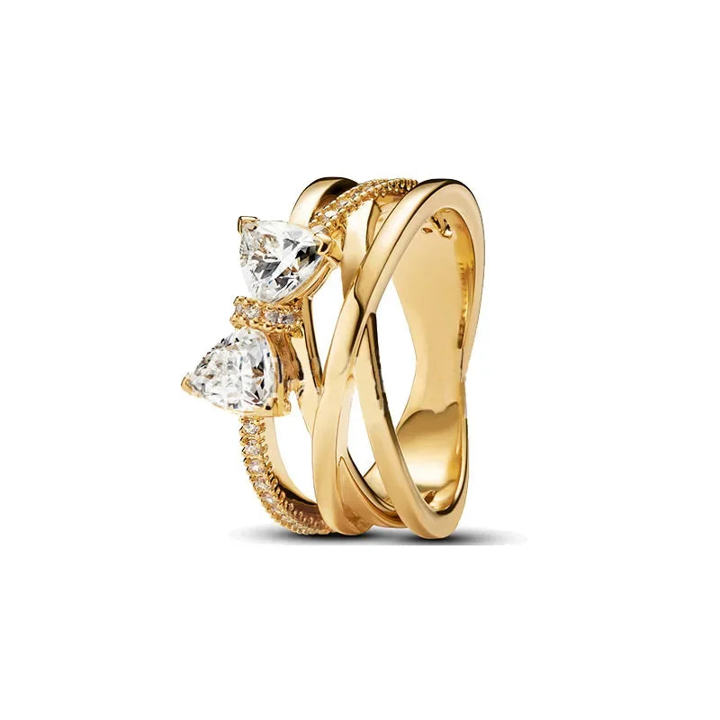 925 Sterling Silver Gold Rings for Women – Classic Luxury Styles | Elegant Shiny Charm Jewelry & Gift Collection