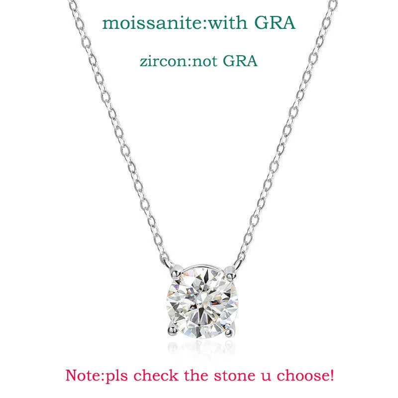 Smyoue 1-5CT Rose Gold Color Moissanite Necklace for Women D Color Sparkling Classic Lab Diamon Pendant Sterling Silver 925 100%