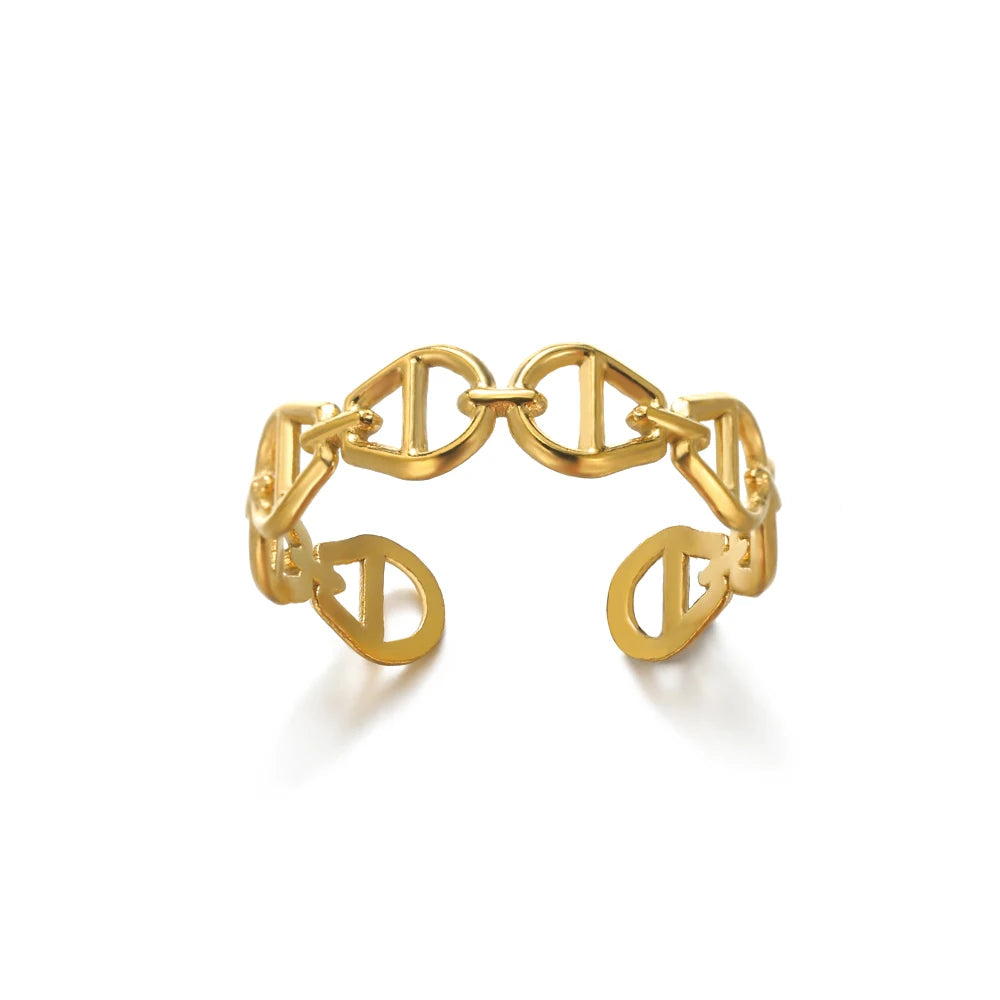 Classic Gold 316L Stainless Steel Ring for Women – Luxury, Never-Fade, Everyday Elegant Jewelry