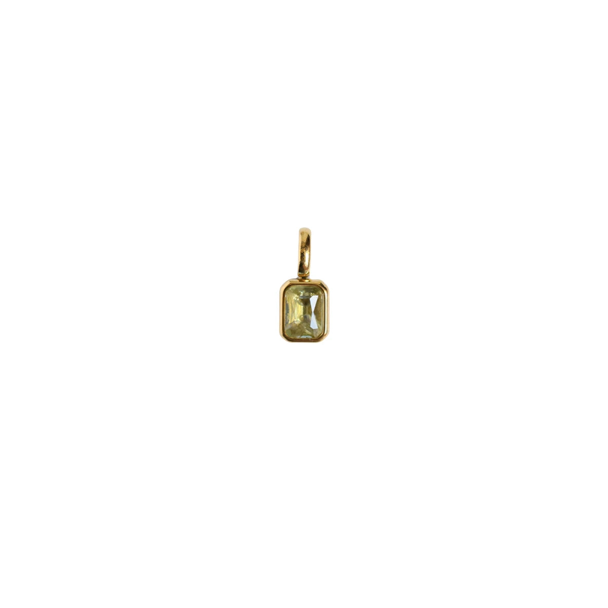Titanium Steel Colored 12 Birthday Stone Pendant DIY Accessories Necklace Women's Square Colored Zircon Stone Pendant