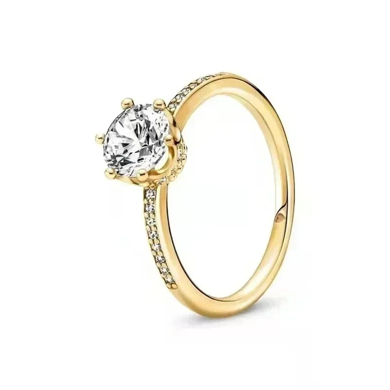 925 Sterling Silver Gold Rings for Women – Classic Luxury Styles | Elegant Shiny Charm Jewelry & Gift Collection