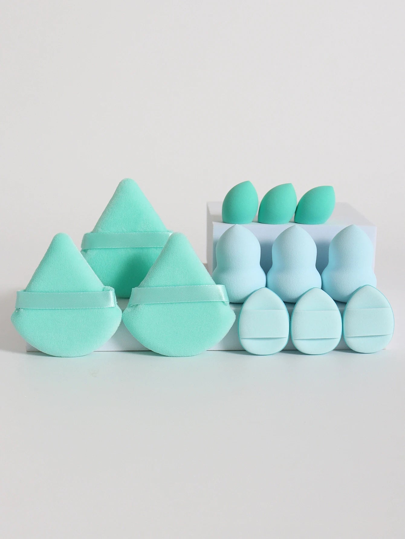 12-Piece All-Purpose Makeup Sponge Set – Loose Powder Puffs, Air Cushion Puffs & Beauty Eggs | Professional Blending Kit