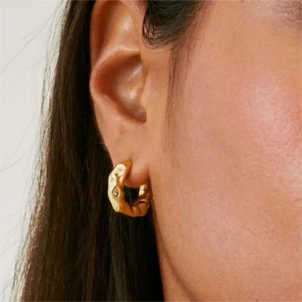 Mariasz Minimalist Gold Circle Hoop Earrings – Trendy Plated Jewelry for Women, Classic Everyday Style