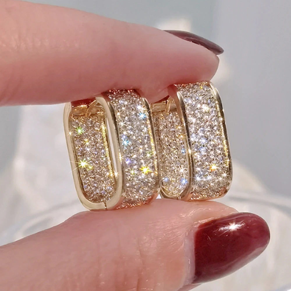 Hoop Earrings – Luxury Gold & Silver Fashion Earrings for Women/ By Huitan Bling CZ