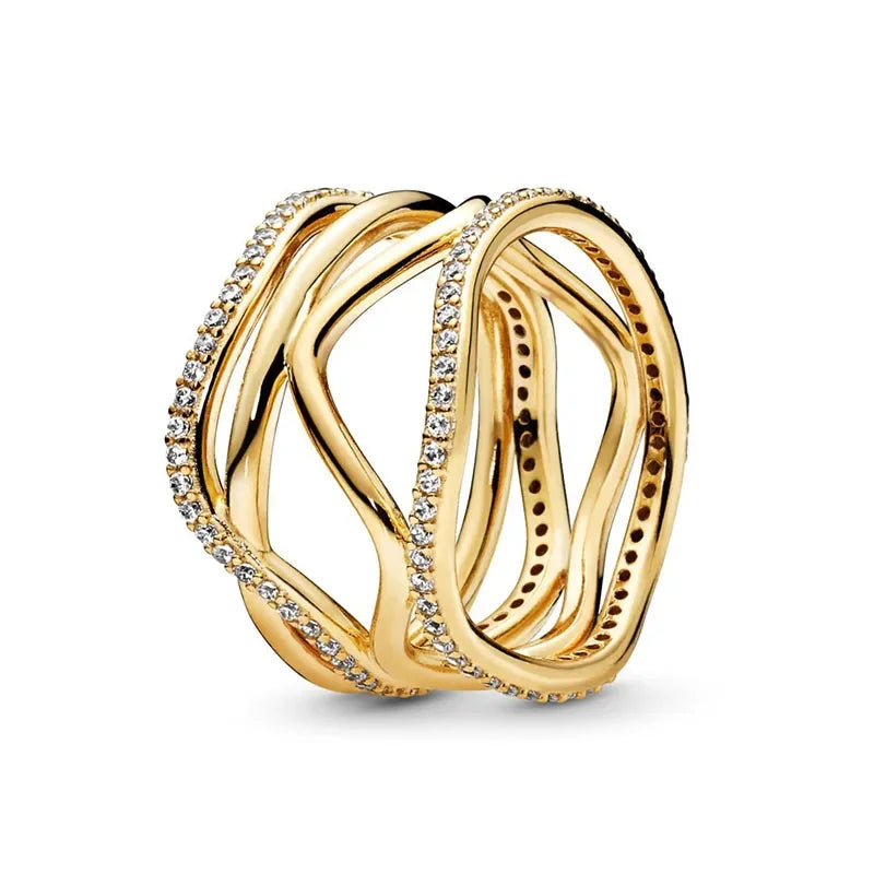 925 Sterling Silver Gold Rings for Women – Classic Luxury Styles | Elegant Shiny Charm Jewelry & Gift Collection
