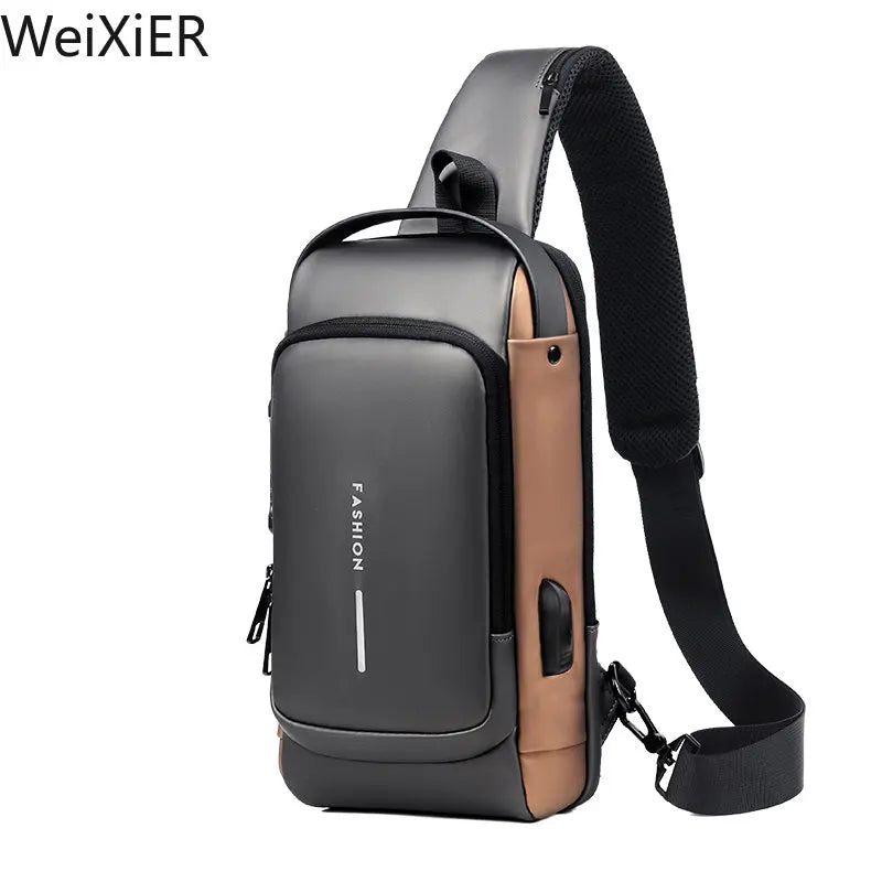 Unisex Anti-Theft USB Shoulder Sling Bag – Multifunction Crossbody Travel Pack | Secure Chest & Messenger Bag for Everyday Use