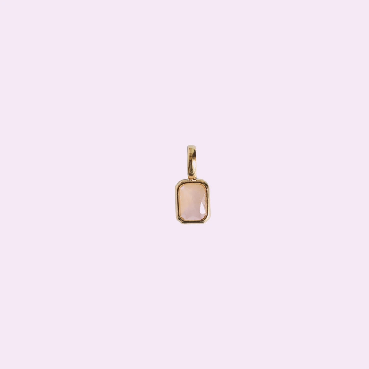 Titanium Steel Colored 12 Birthday Stone Pendant DIY Accessories Necklace Women's Square Colored Zircon Color Preservation
