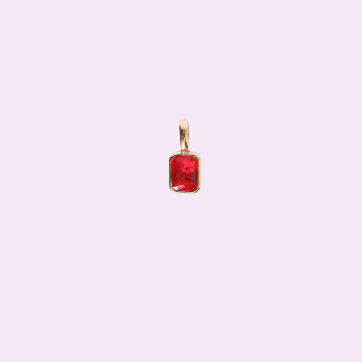 Titanium Steel Colored 12 Birthday Stone Pendant DIY Accessories Necklace Women's Square Colored Zircon Color Preservation