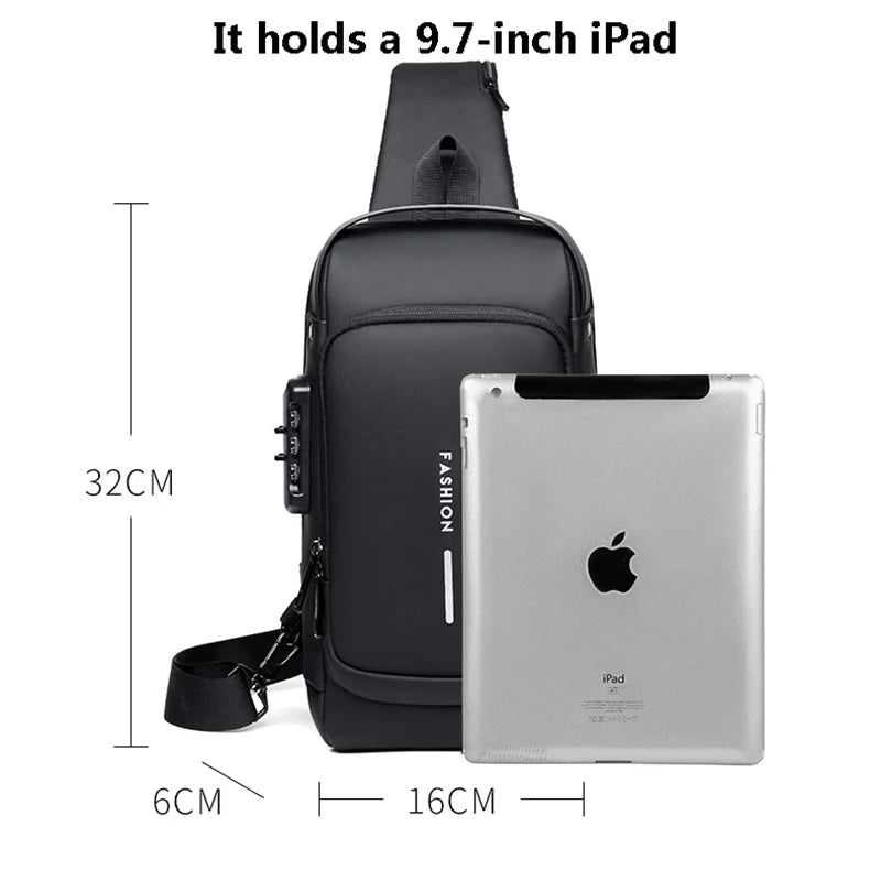 Unisex Anti-Theft USB Shoulder Sling Bag – Multifunction Crossbody Travel Pack | Secure Chest & Messenger Bag for Everyday Use