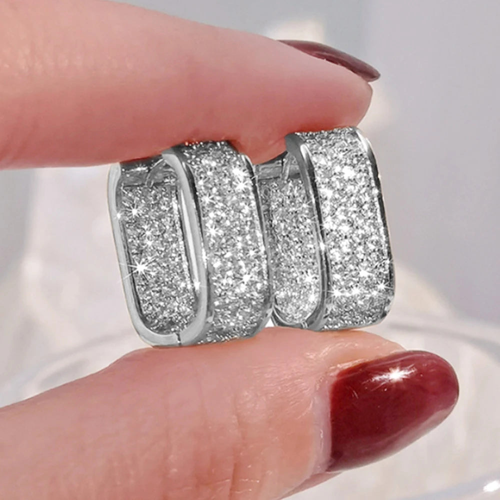 Hoop Earrings – Luxury Gold & Silver Fashion Earrings for Women/ By Huitan Bling CZ
