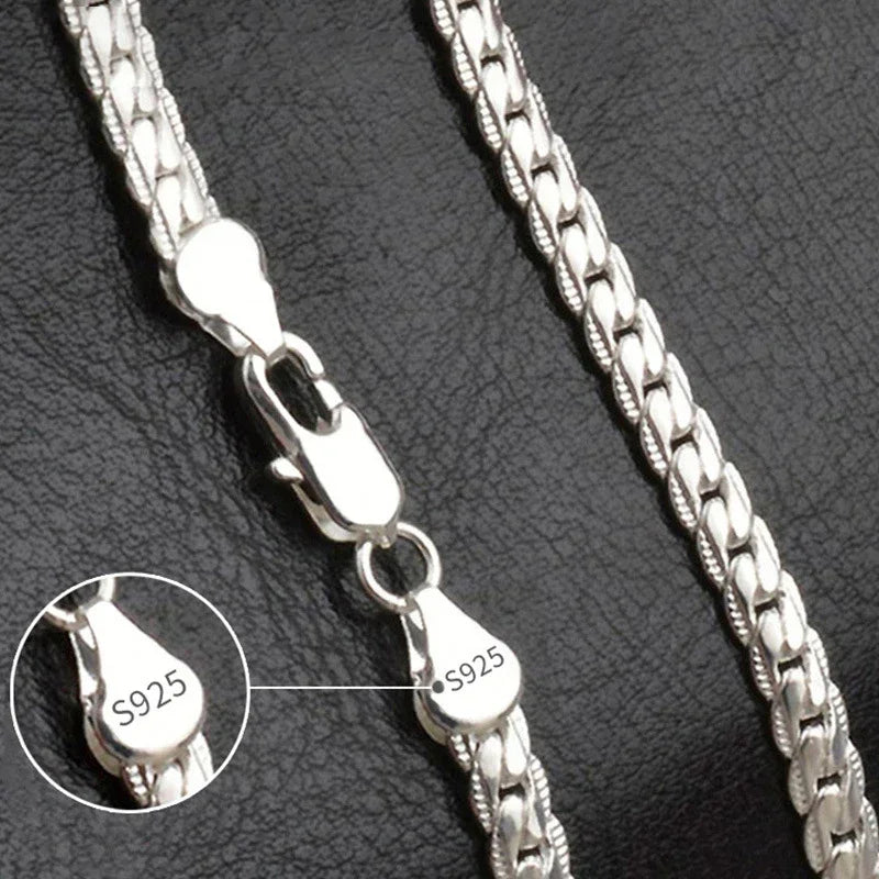 Polished gold and silver sideways link chain – unisex fashion jewelry.