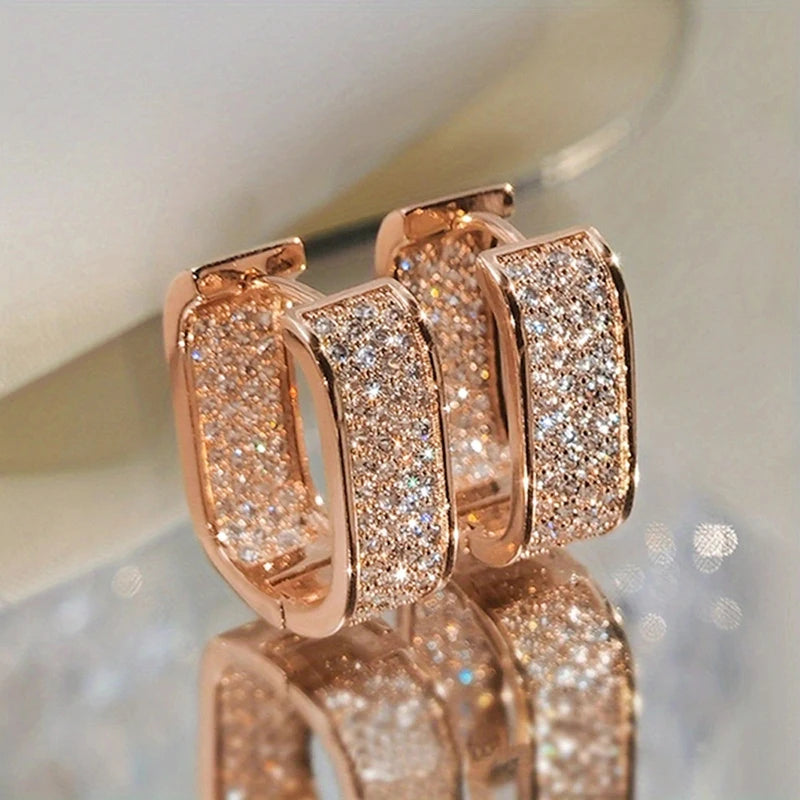 Hoop Earrings – Luxury Gold & Silver Fashion Earrings for Women/ By Huitan Bling CZ