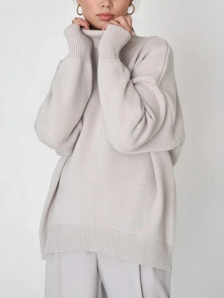 Blubelle Women’s Oversized Turtleneck Sweater – Thick Warm Knit Pullover | Chic Autumn & Winter Loose Casual Jumper