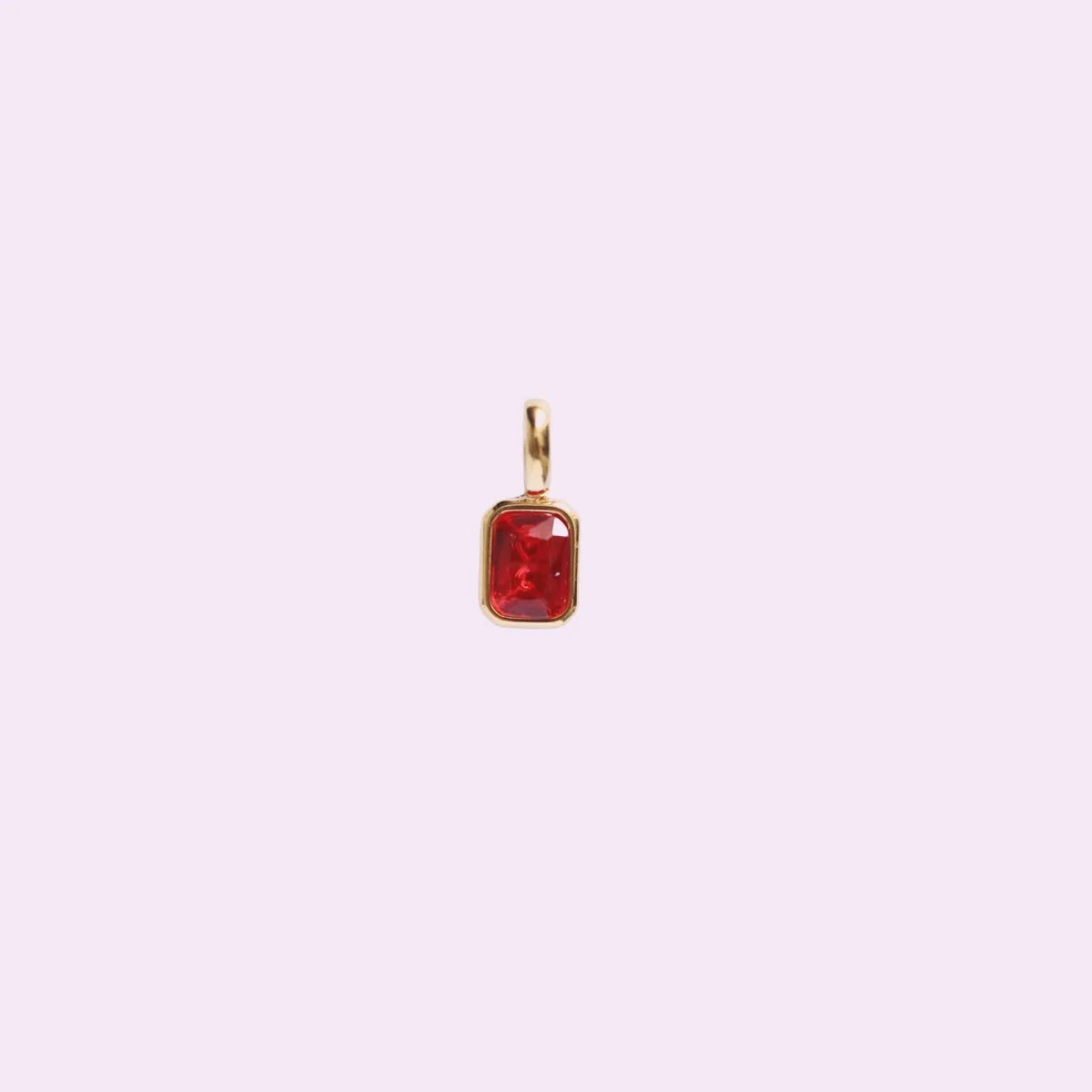 Titanium Steel Colored 12 Birthday Stone Pendant DIY Accessories Necklace Women's Square Colored Zircon Color Preservation