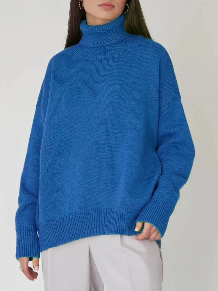 Blubelle Women’s Oversized Turtleneck Sweater – Thick Warm Knit Pullover | Chic Autumn & Winter Loose Casual Jumper