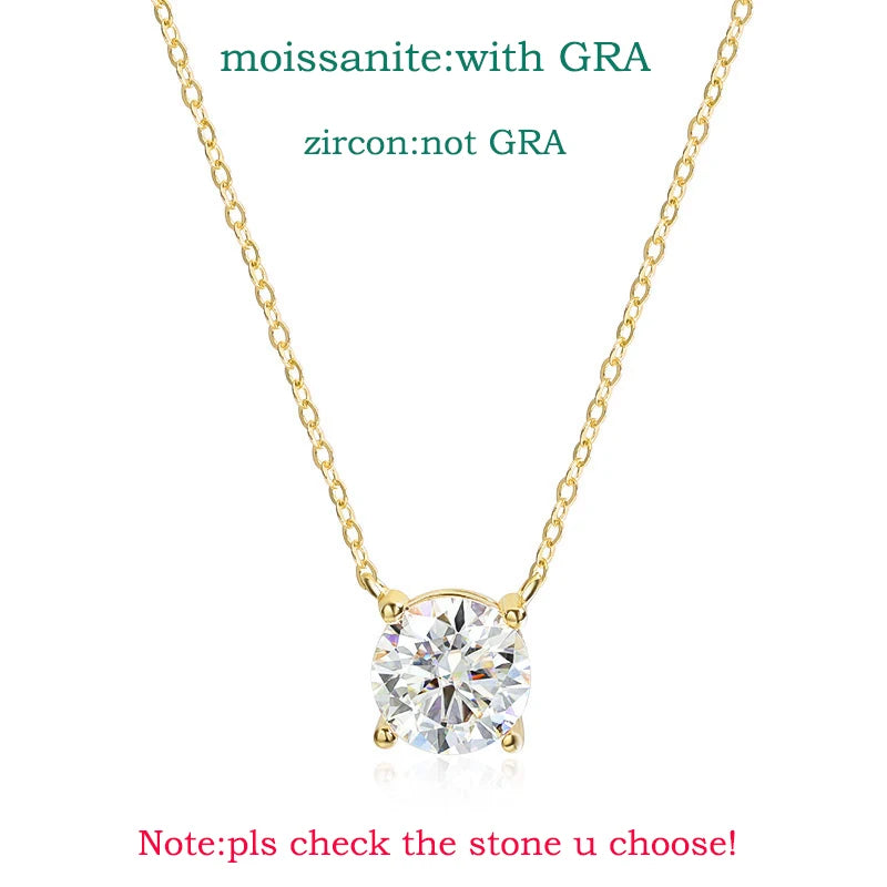 Smyoue 1-5CT Rose Gold Color Moissanite Necklace for Women D Color Sparkling Classic Lab Diamon Pendant Sterling Silver 925 100%