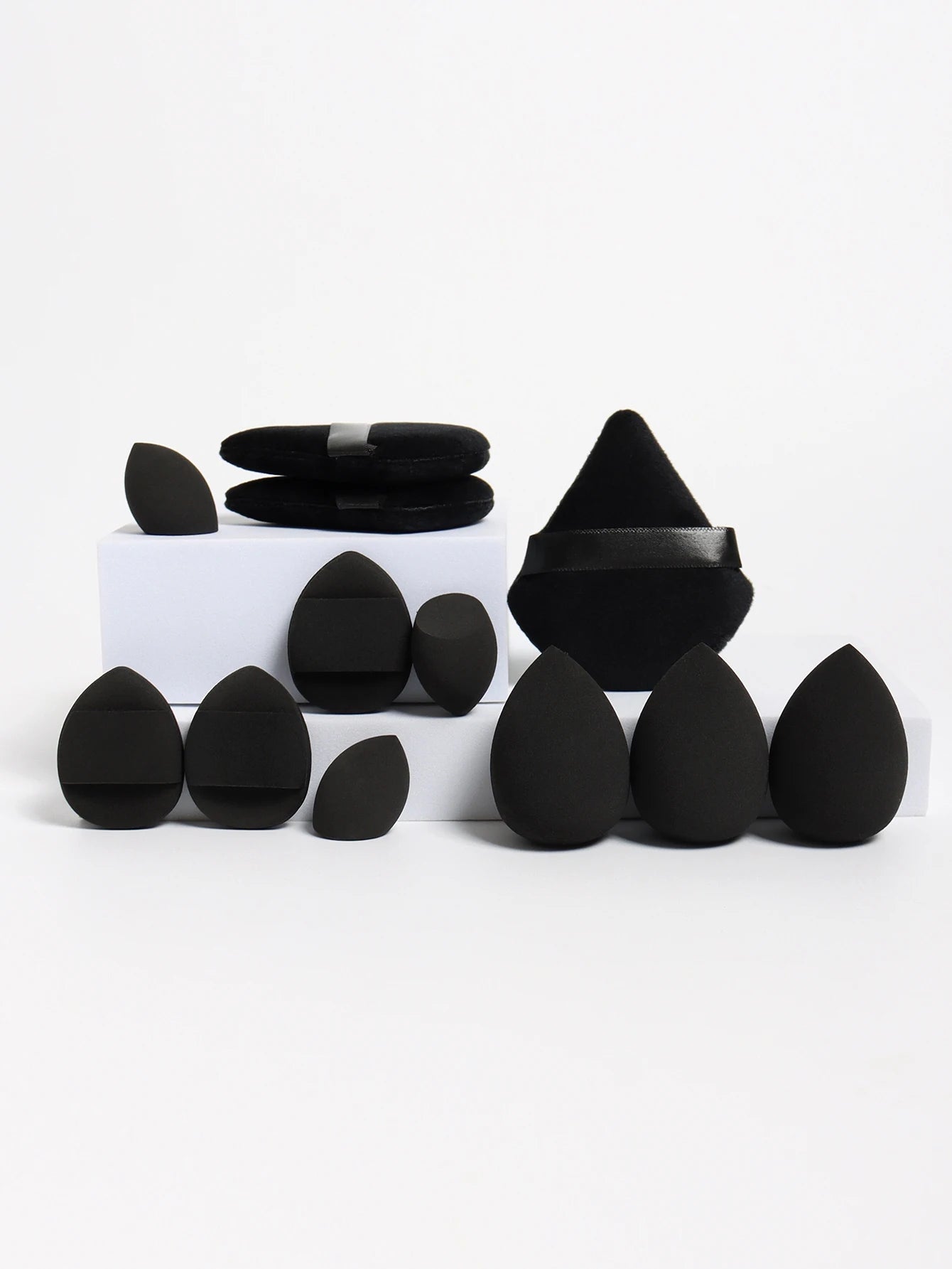 12-Piece All-Purpose Makeup Sponge Set – Loose Powder Puffs, Air Cushion Puffs & Beauty Eggs | Professional Blending Kit