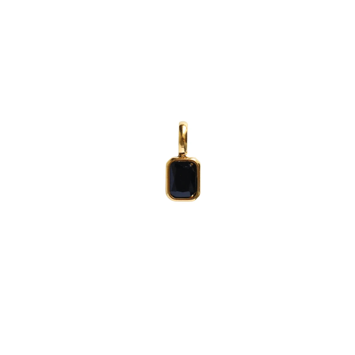 Titanium Steel Colored 12 Birthday Stone Pendant DIY Accessories Necklace Women's Square Colored Zircon Stone Pendant