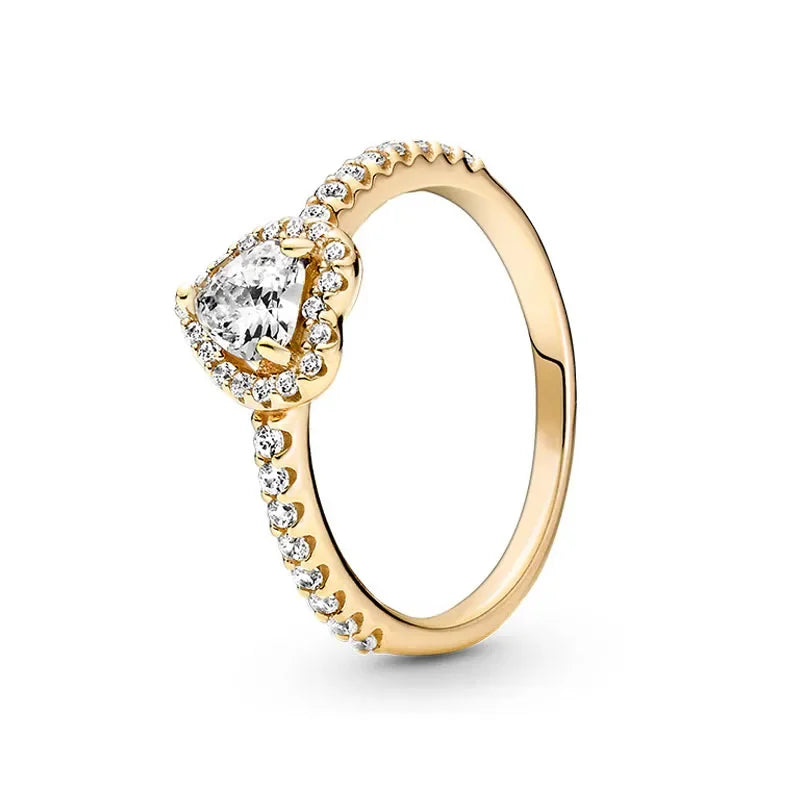 925 Sterling Silver Gold Rings for Women – Classic Luxury Styles | Elegant Shiny Charm Jewelry & Gift Collection
