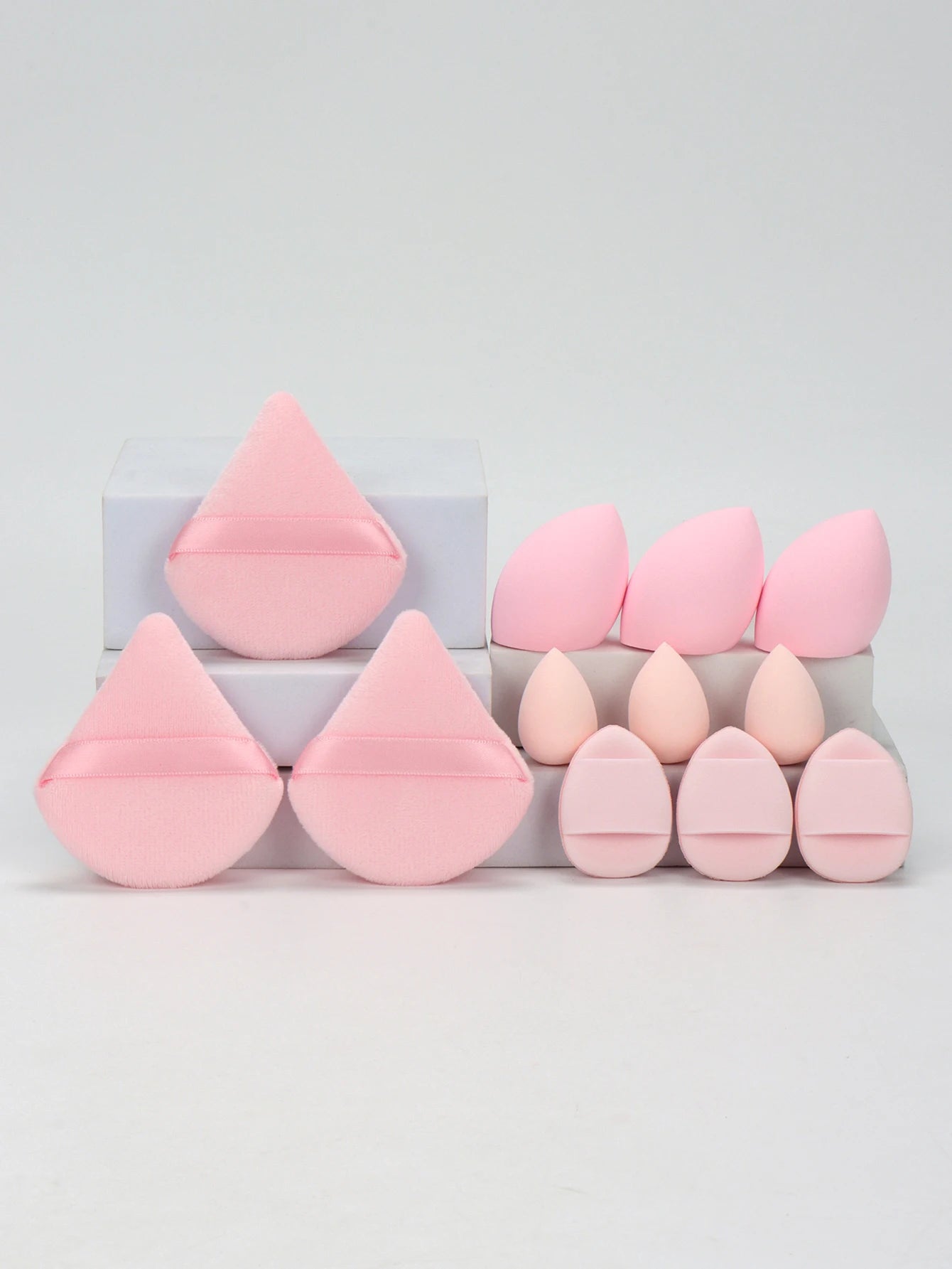 12-Piece All-Purpose Makeup Sponge Set – Loose Powder Puffs, Air Cushion Puffs & Beauty Eggs | Professional Blending Kit