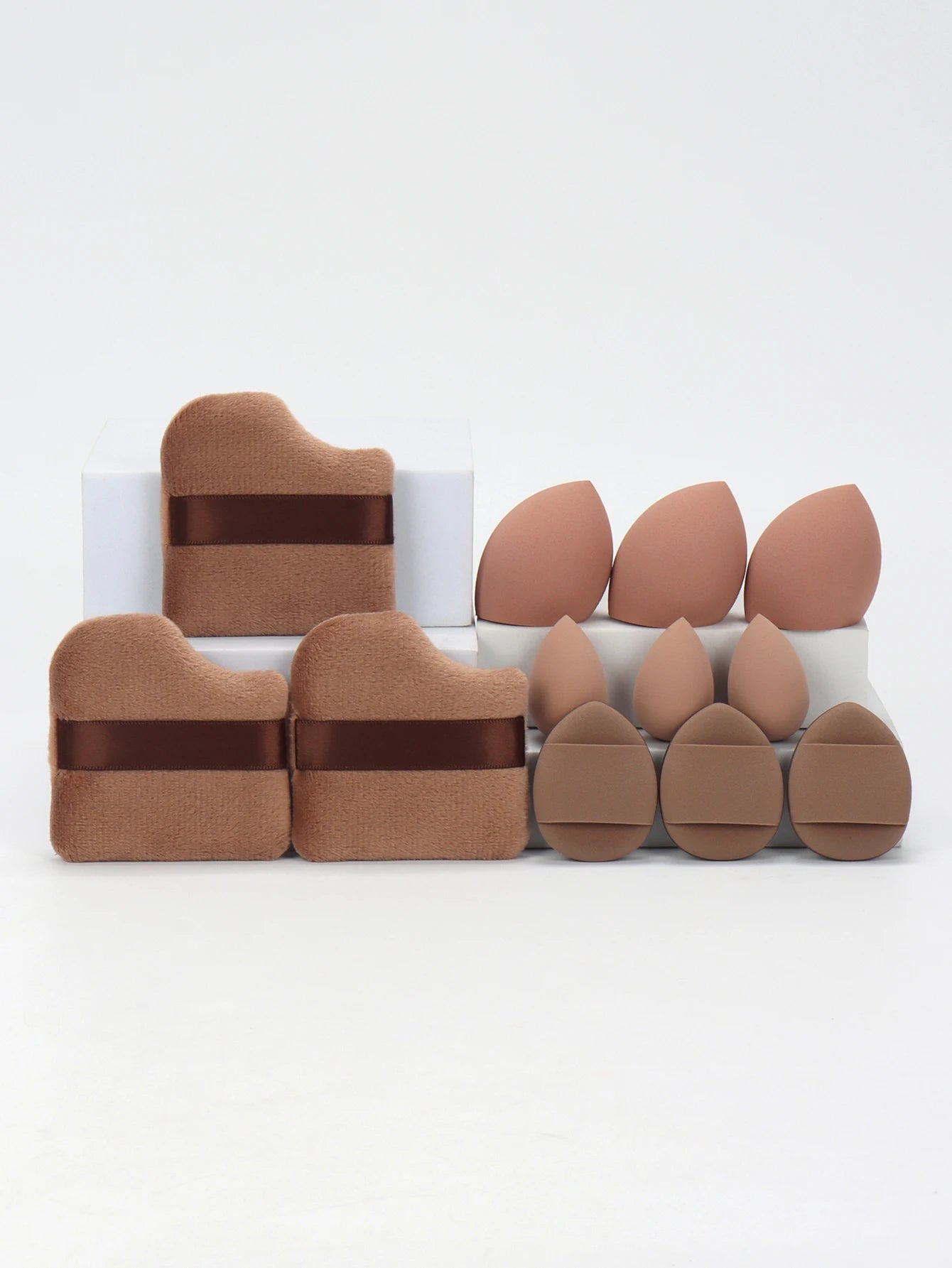 12-Piece All-Purpose Makeup Sponge Set – Loose Powder Puffs, Air Cushion Puffs & Beauty Eggs | Professional Blending Kit