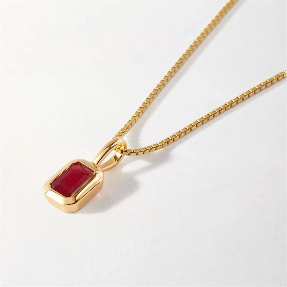 Titanium Steel Colored 12 Birthday Stone Pendant DIY Accessories Necklace Women's Square Colored Zircon Stone Pendant