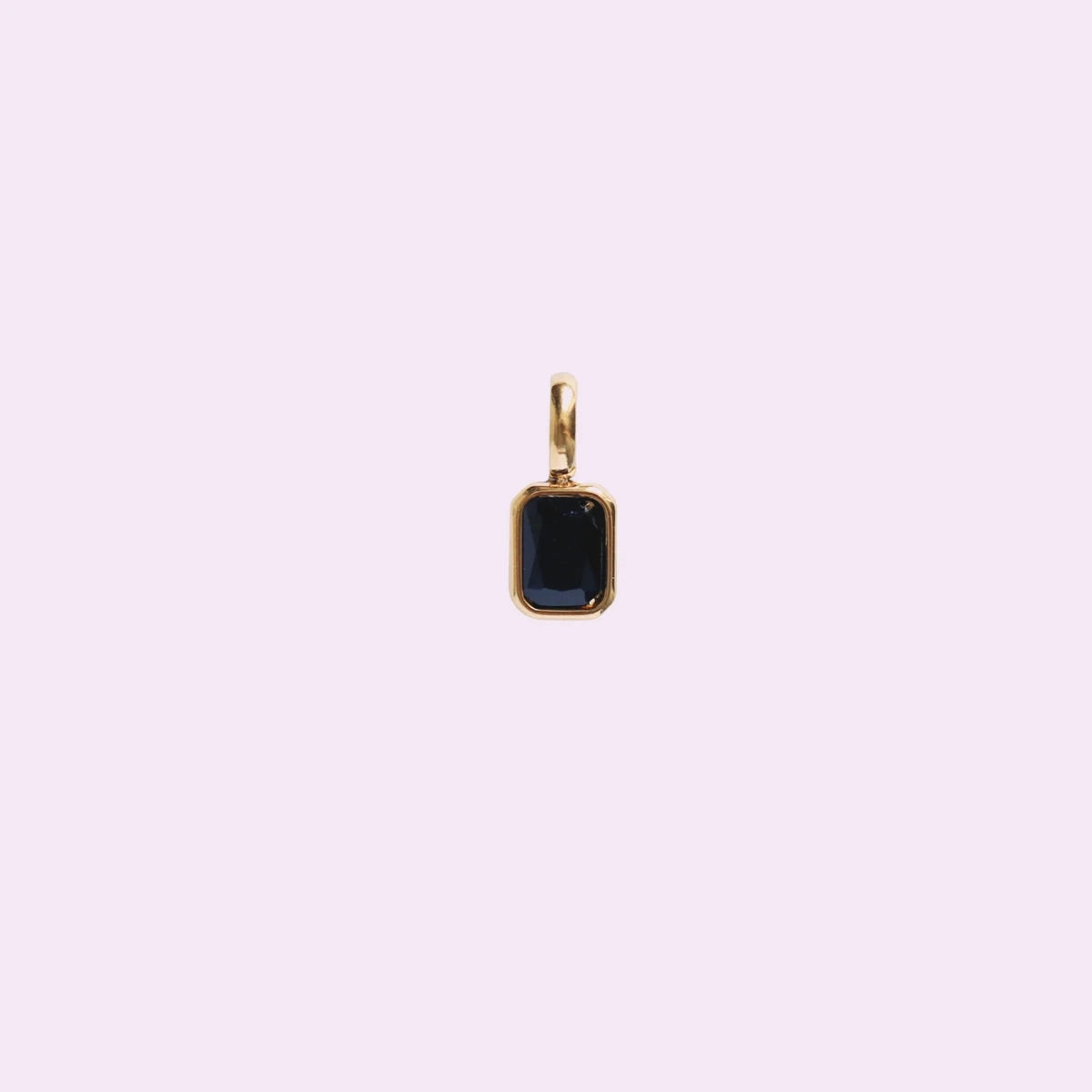 Titanium Steel Colored 12 Birthday Stone Pendant DIY Accessories Necklace Women's Square Colored Zircon Color Preservation