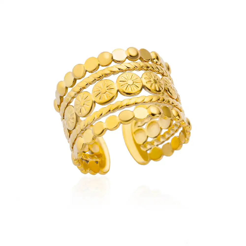 Classic Gold 316L Stainless Steel Ring for Women – Luxury, Never-Fade, Everyday Elegant Jewelry
