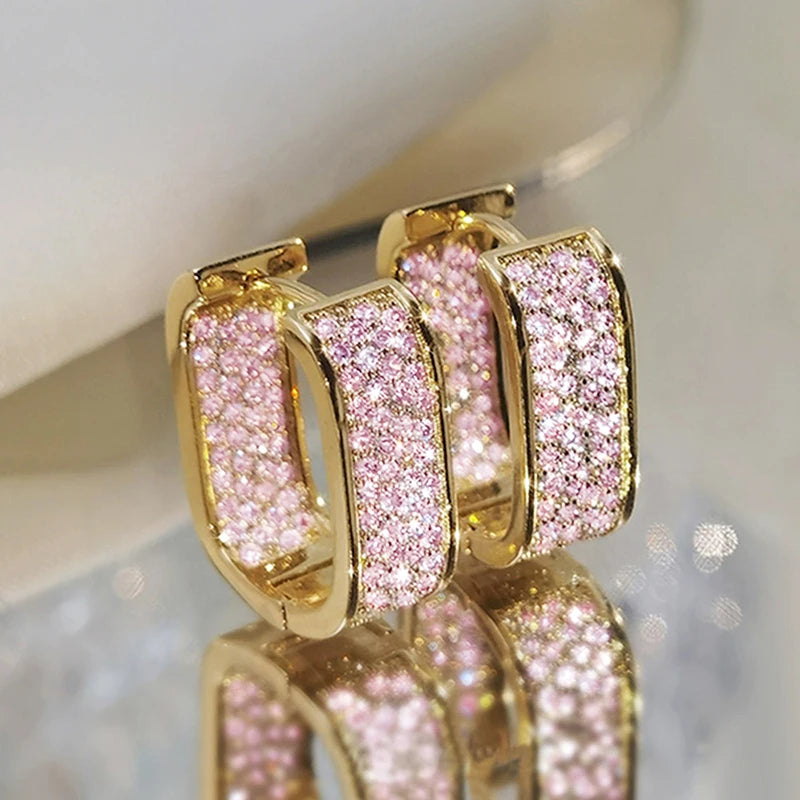 Hoop Earrings – Luxury Gold & Silver Fashion Earrings for Women/ By Huitan Bling CZ