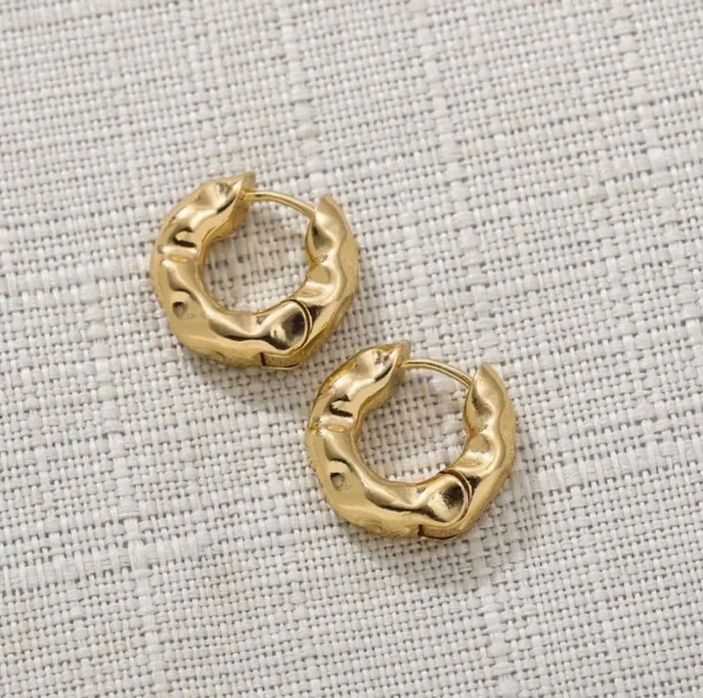 Mariasz Minimalist Gold Circle Hoop Earrings – Trendy Plated Jewelry for Women, Classic Everyday Style