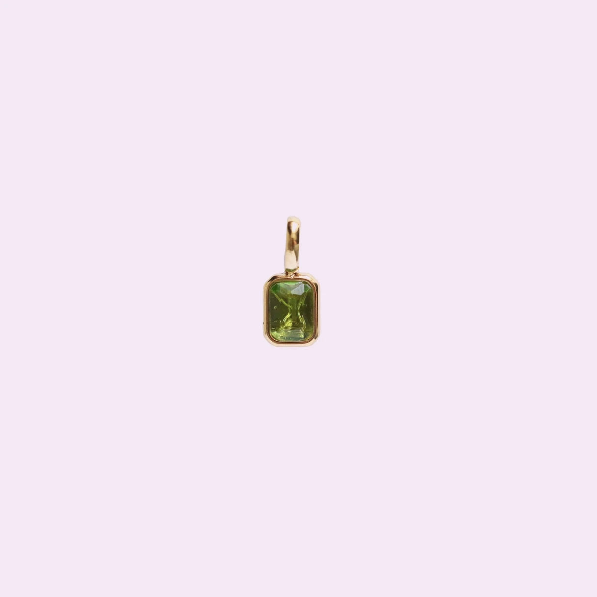 Titanium Steel Colored 12 Birthday Stone Pendant DIY Accessories Necklace Women's Square Colored Zircon Color Preservation