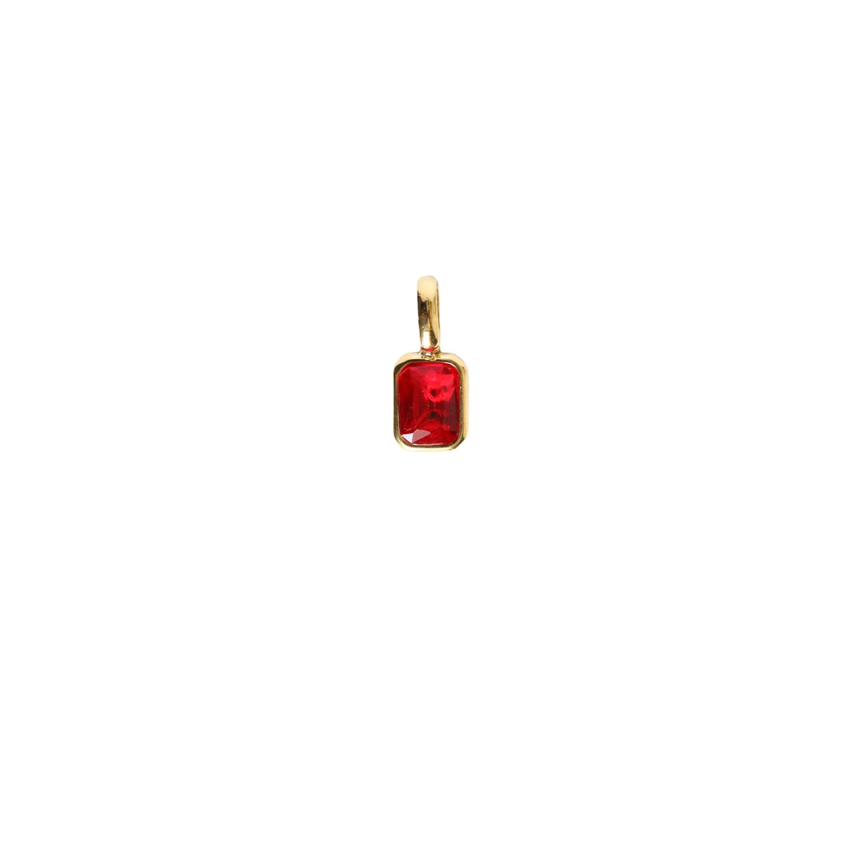 Titanium Steel Colored 12 Birthday Stone Pendant DIY Accessories Necklace Women's Square Colored Zircon Stone Pendant