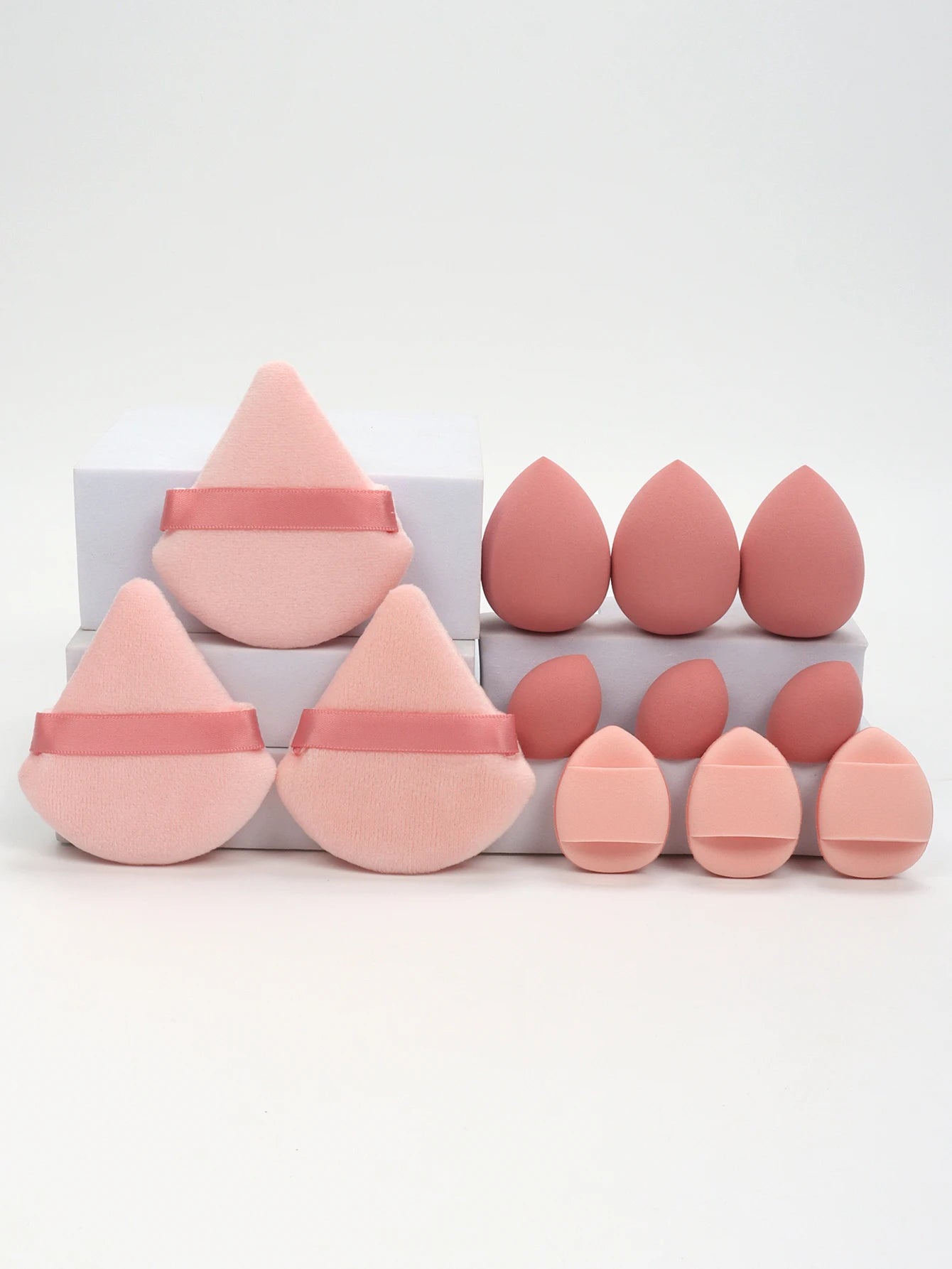 12-Piece All-Purpose Makeup Sponge Set – Loose Powder Puffs, Air Cushion Puffs & Beauty Eggs | Professional Blending Kit