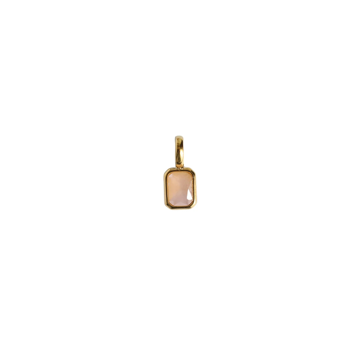 Titanium Steel Colored 12 Birthday Stone Pendant DIY Accessories Necklace Women's Square Colored Zircon Stone Pendant