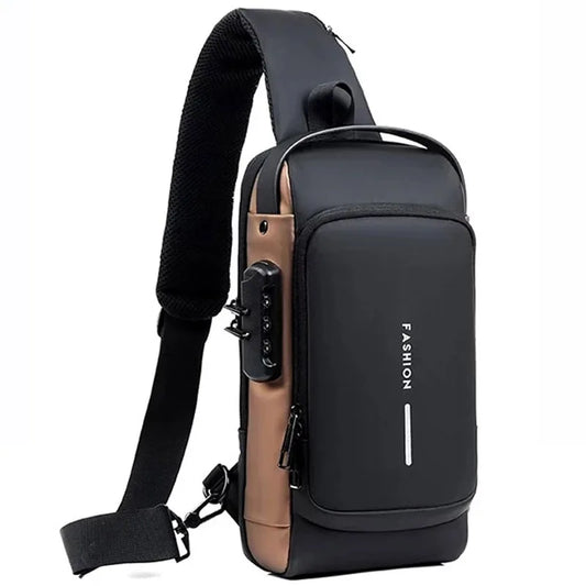 Unisex anti-theft USB shoulder sling bag – multifunction crossbody for travel or daily use