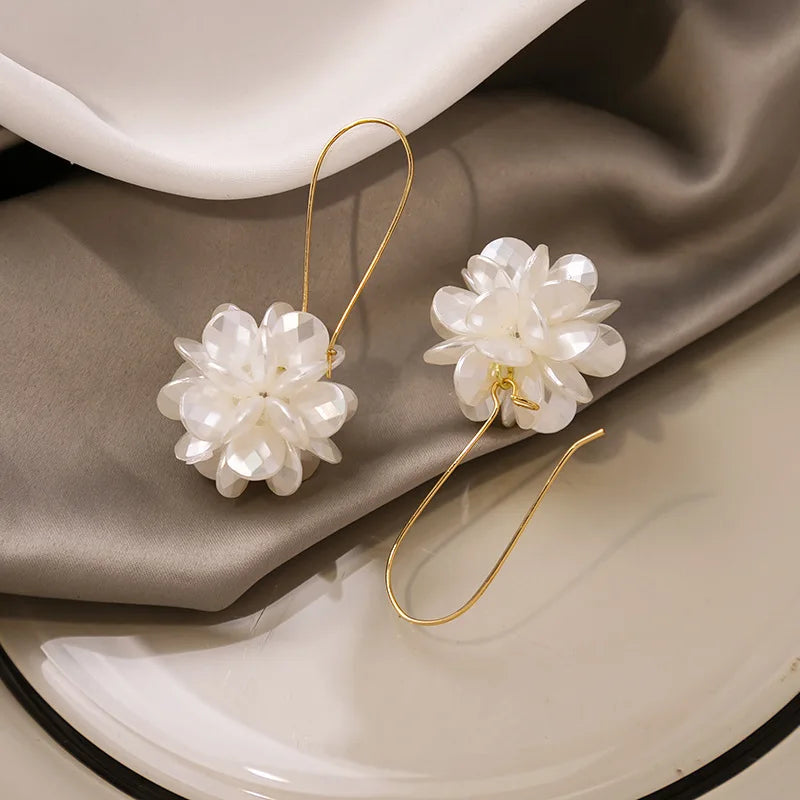 2PC petal ball earrings for women – trendy fashion jewelry