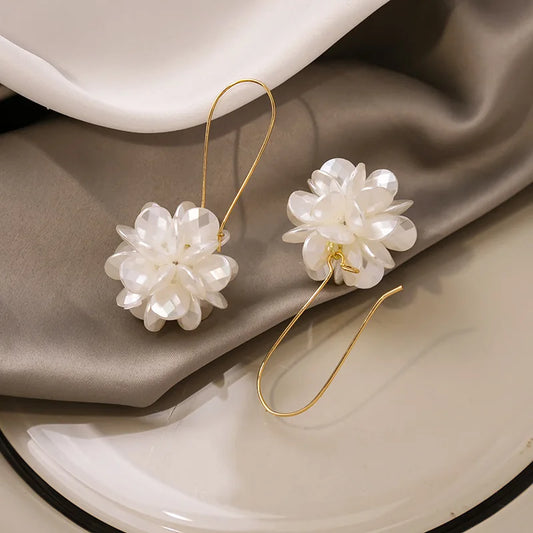 2PC petal ball earrings for women – trendy fashion jewelry