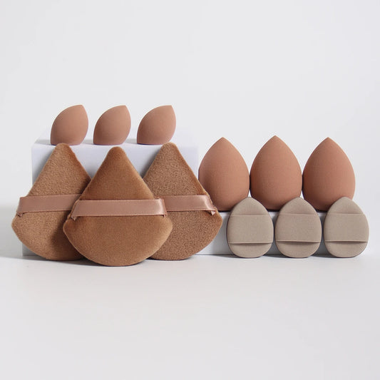 12-Piece All-Purpose Makeup Sponge Set – Loose Powder Puffs, Air Cushion Puffs & Beauty Eggs | Professional Blending Kit